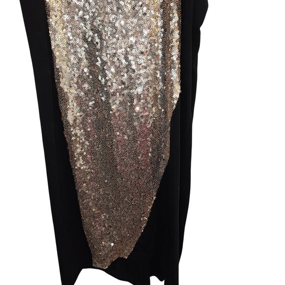 Women's Dress Medium M Black Formal Short Sequins Sleeveless Misses Size 10 12 - Picture 3 of 8